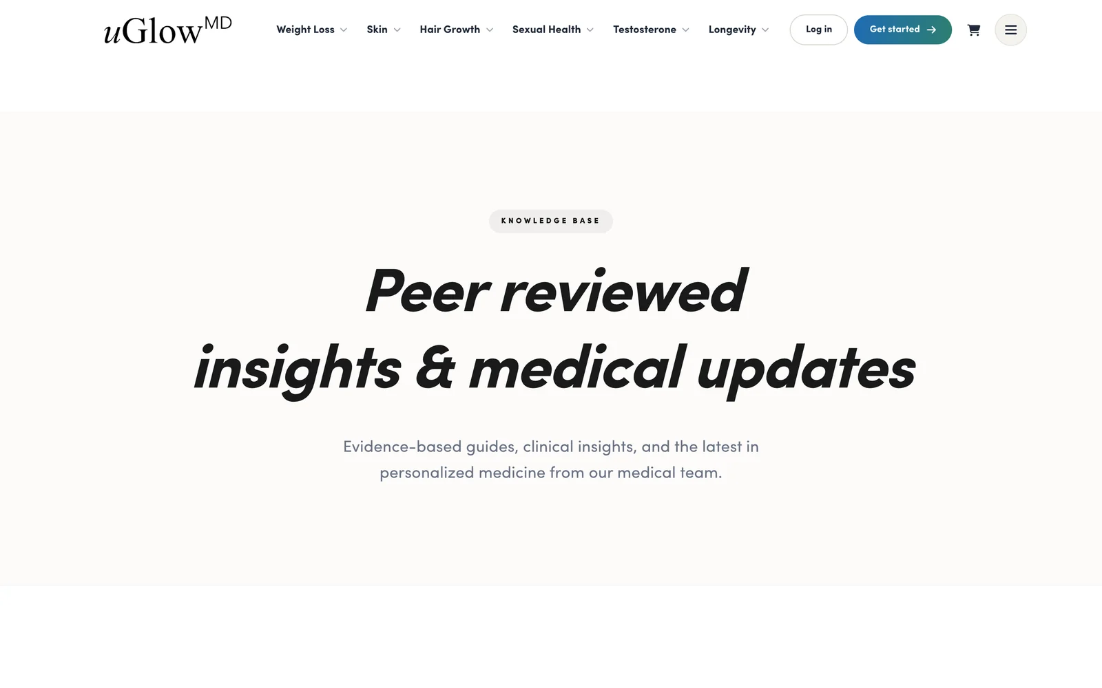 uGlowMD: Knowledge base, desktop screenshot