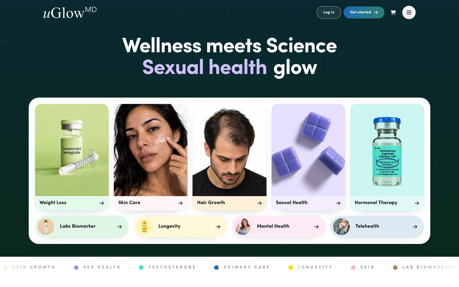uGlowMD: Homepage · rebuilt, desktop