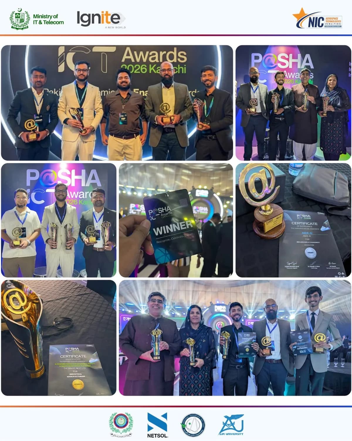 Collage of winners at the P@SHA ICT Awards 2026