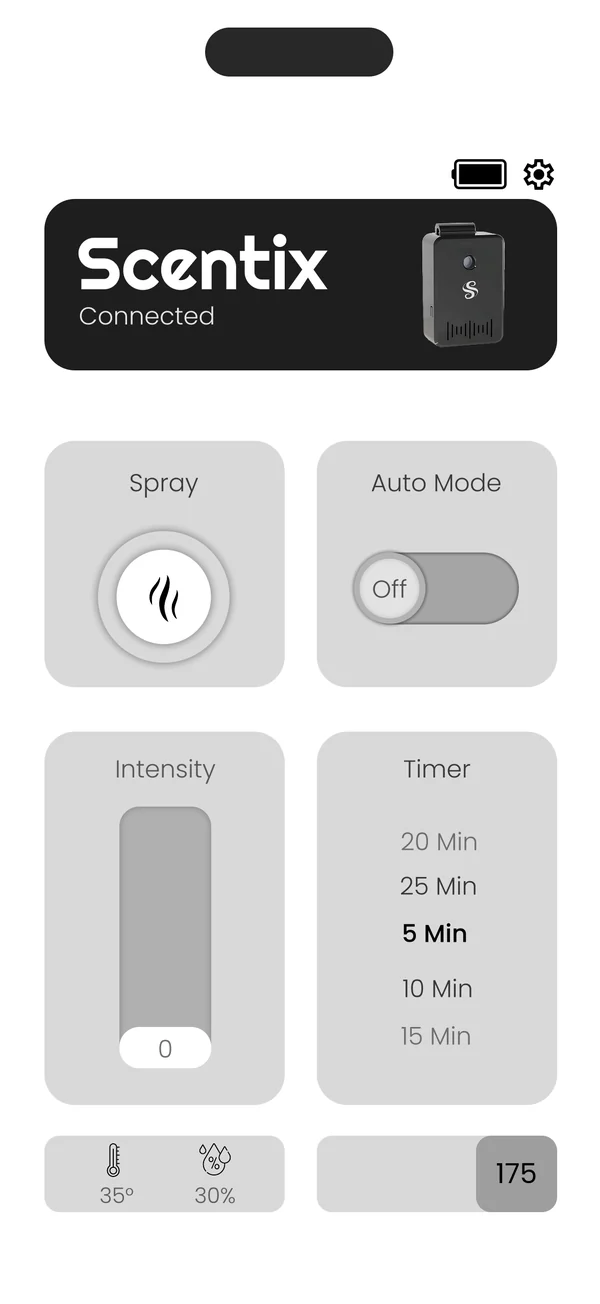 Scentix: Control app · home, mobile screenshot