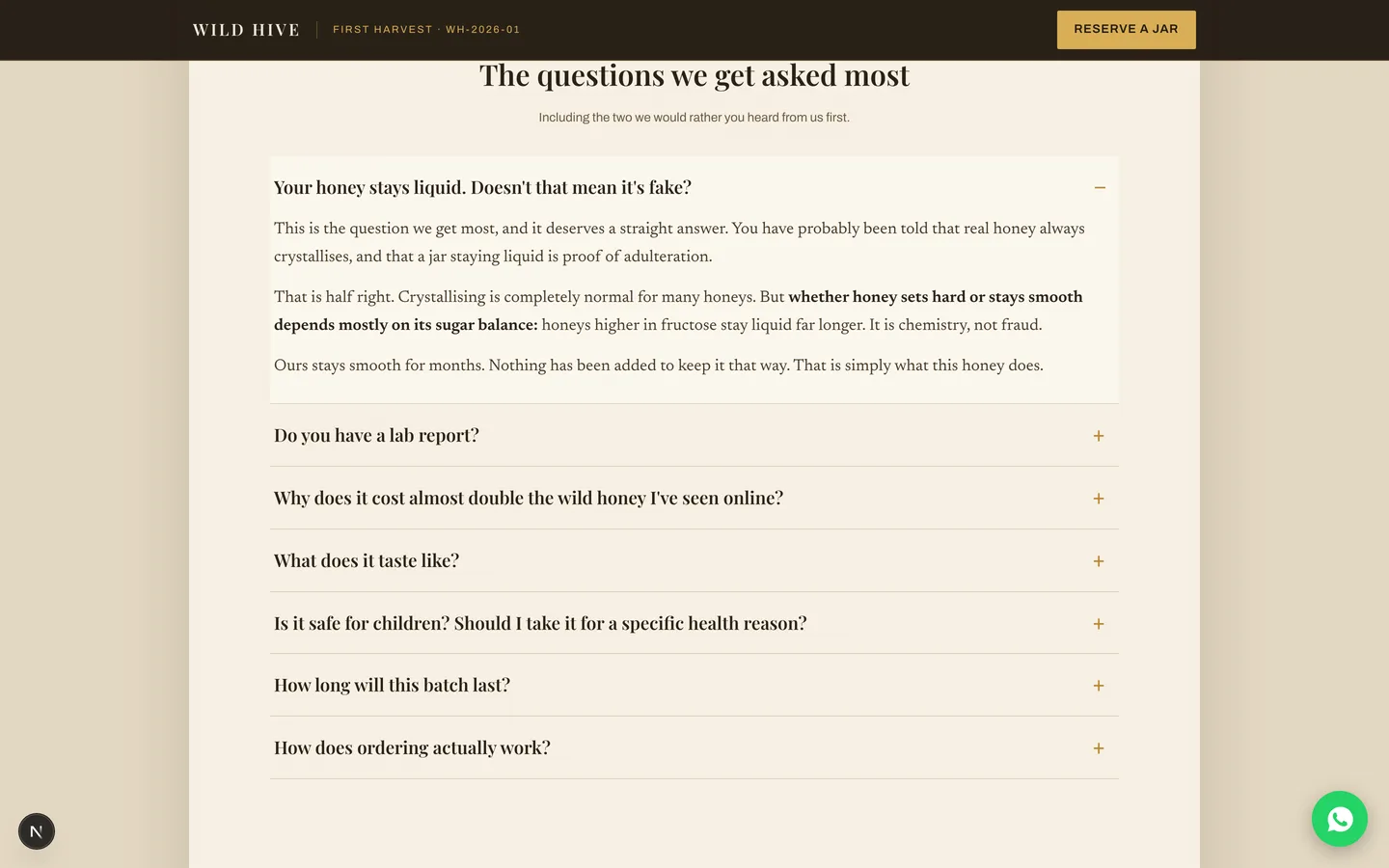 Wild Hive (Self-Hosted Shopify Alternative for a COD Brand) — Storefront — Questions screenshot