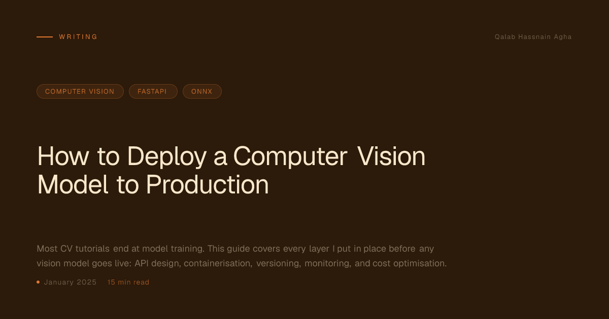 How to Deploy a Computer Vision Model to Production | Qalab Hassnain Agha