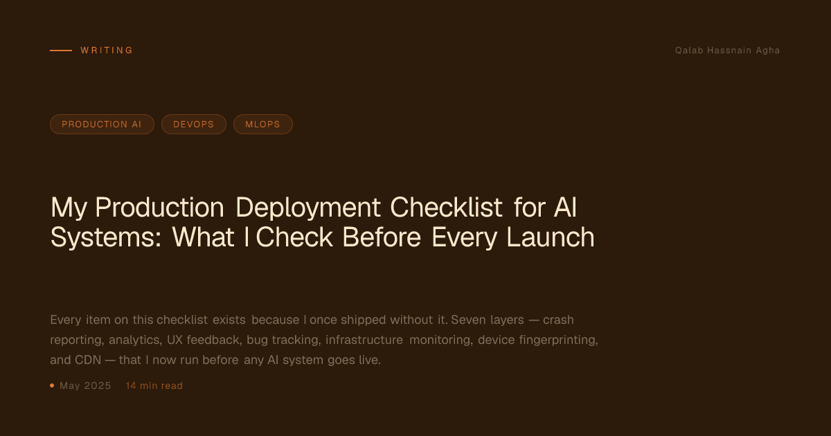 My Production Deployment Checklist for AI Systems: What I Check Before ...